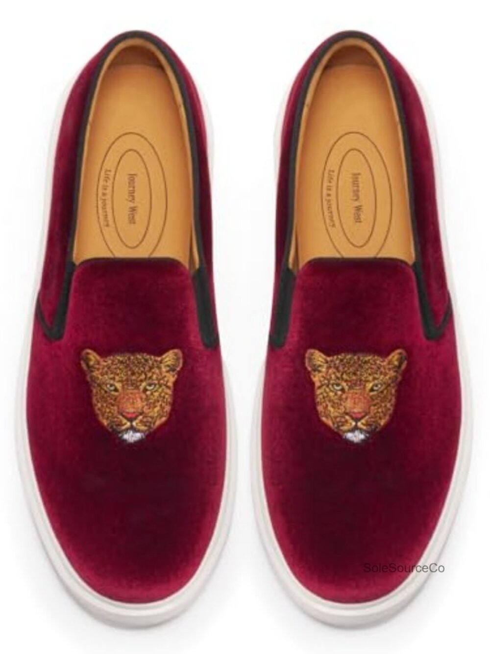 Velvet Embroidered Slip-On Sneakers Comfortable Walking Shoes
